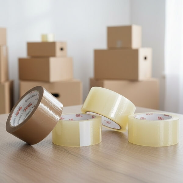 Paketband nebeneinander auf Tisch