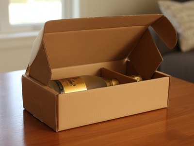 Flaschenverpackung auf Tisch