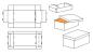 Preview: Schuhkarton Magd orange/weiß 335x300x110/35 mm Faltanleitung