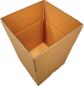 Preview: Schwerlast-Transportkarton 355x355x355 mm aus doppelwelliger BC-Welle, geöffnet von schräg oben.
