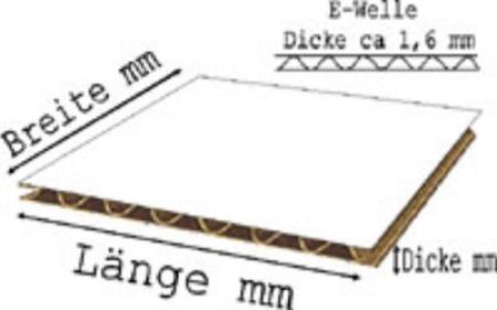 Preview: E-Welle 1.30 w/w Wellpappe 1200x2400mm Querschnitt