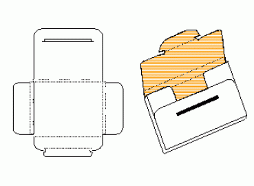 Einschlagverpackung 445x253x24 mm technische Zeichnung