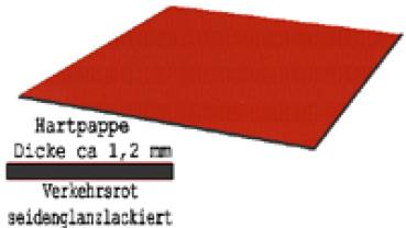 Hartpappe rot seidenglanzlackiert 1,2 mm 1200x1500 mm