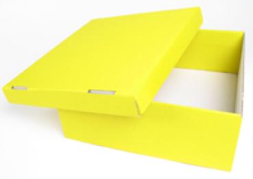 Schuhkarton Magd gelb/weiß 335x300x110/35 mm