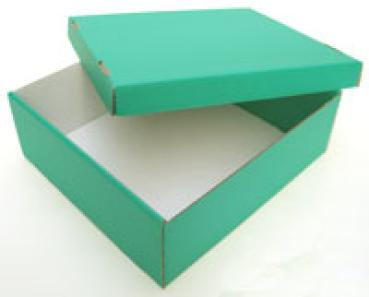 Schuhkarton Magd grün/weiß 335x300x110/35 mm