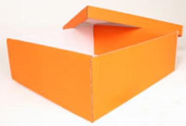 Schuhkarton Magd orange/weiß 335x300x110/35 mm