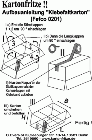 Preview: Postenware Klebefaltkarton Innenm. 465x244x266 mm