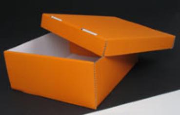 Schuhkarton Prinz orange/weiß 270x230x100/35 mm