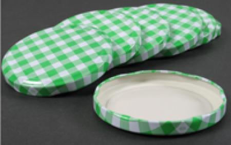 Schraubdeckel 82 mm grün kariert » Kartonfritze