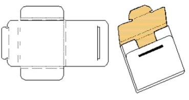 Einschlagverpackung 465x445x10 mm technische Zeichnung