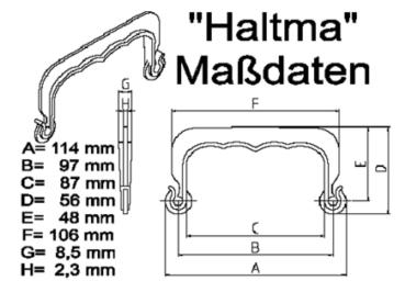 Haltma (Pakettragegriff) 117x56x8,5 mm technische Zeichnung