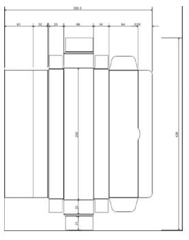 Schachtel 9 - 280x60x30 mm technische Zeichnung