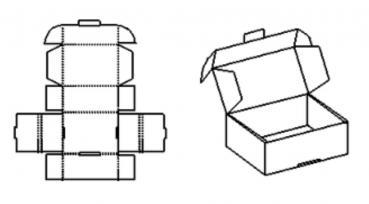 Warenpost Versandkarton 335x240x45mm technische Zeichnung