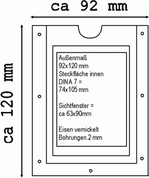 Etikettenrahmen DIN A 7 technische Zeichnung