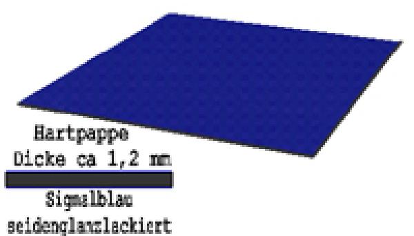 Hartpappe blau seidenglanzlackiert 1,2 mm