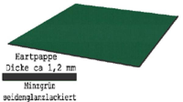 Hartpappe grün seidenglanzlackiert 1,2 mm