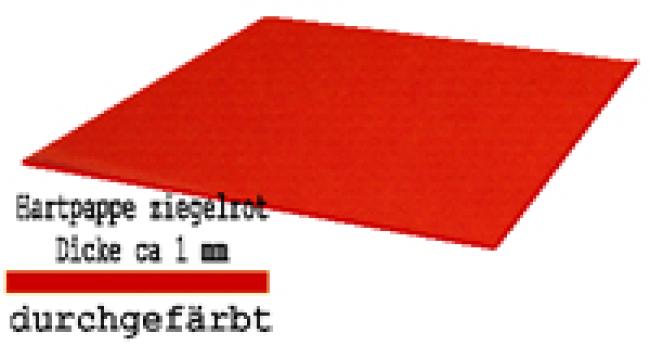 Hartpappe ziegelrot durchgefärbt 1 mm 1000x1150 mm Hartpappe ziegelrot durchgefärbt 1 mm 1000x1150 mm