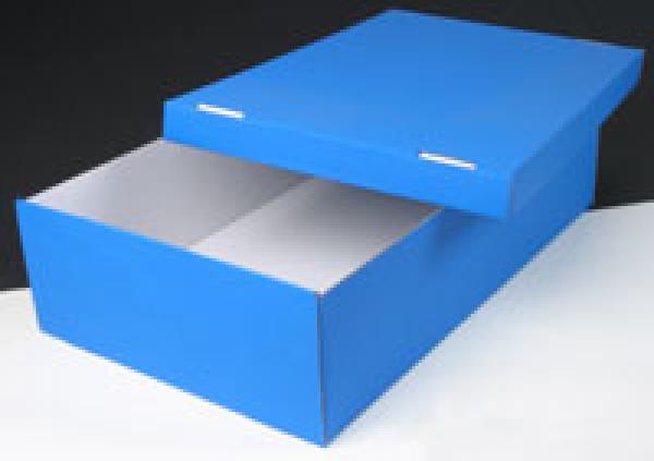 Schuhkarton Knecht blau/weiß 500x320x130/35 mm