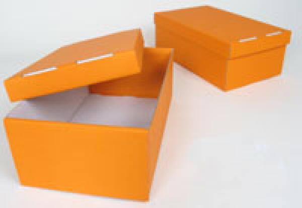Schuhkarton König orange/weiß 340x205x125/35 mm