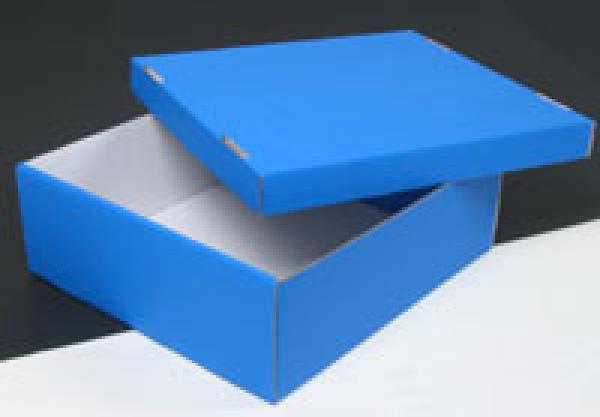 Schuhkarton Magd blau/weiß 335x300x110/35 mm