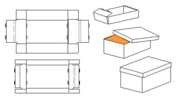 Schuhkarton Königin orange/weiß 320x205x100/35 mm Faltanleitung