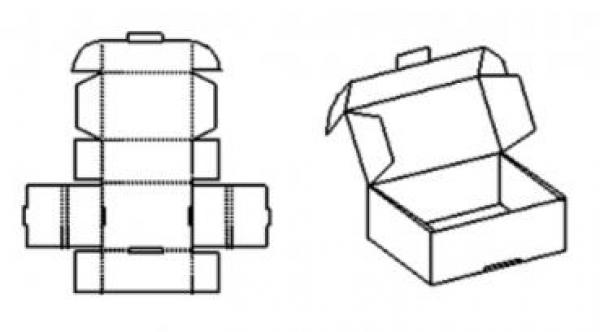 Warenpost Versandkarton 335x240x45mm technische Zeichnung
