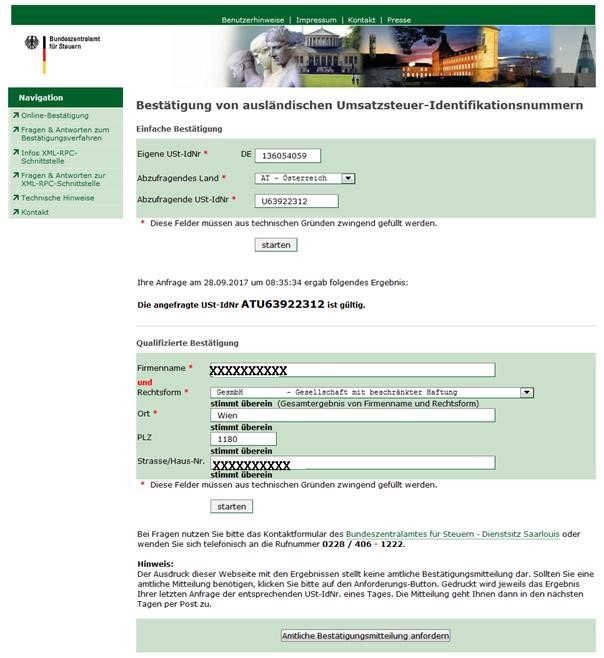 Lieferung innerhalb der EU Umsatzsteuerfreie